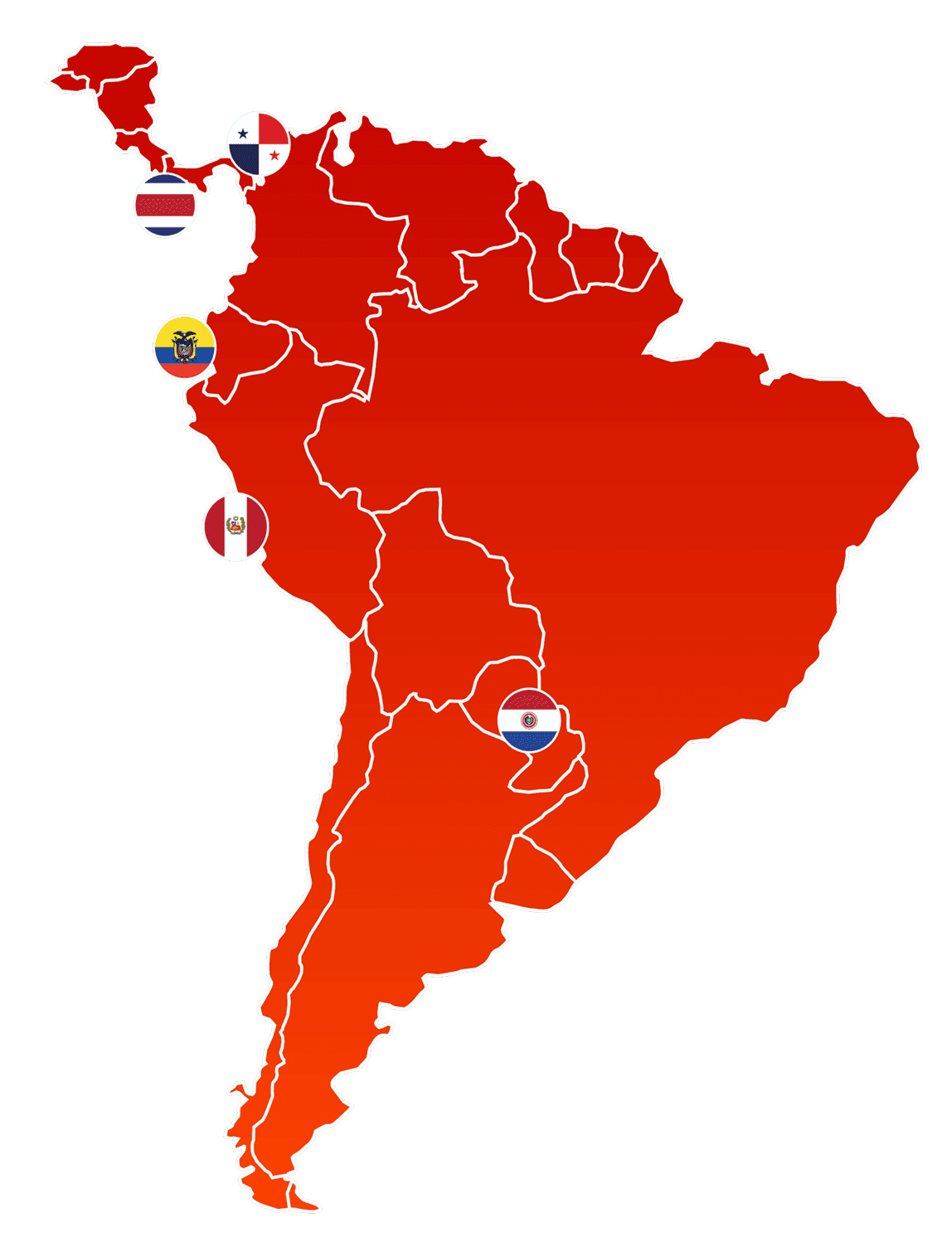 Mapa de presencia regional de Corporación Favorita